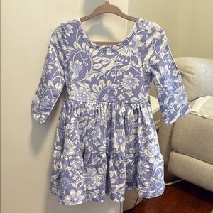 Floral Blue and White Kids Dress